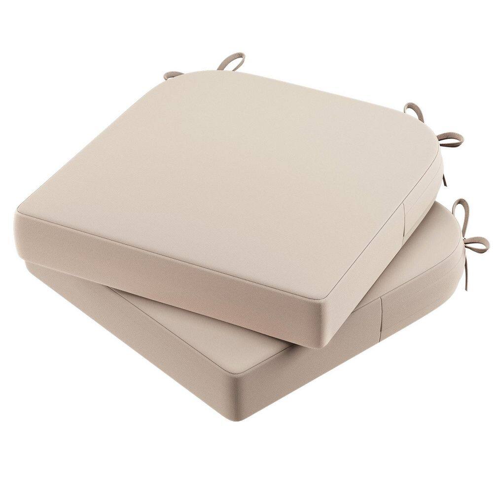 17 in. x 16 in. x 2 in. Outdoor Trapezoid Dining Chair Seat Cushion for Pat