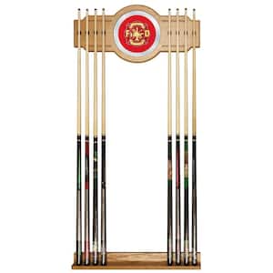 Fire Fighter 30 in. Wooden Billiard Cue Rack with Mirror