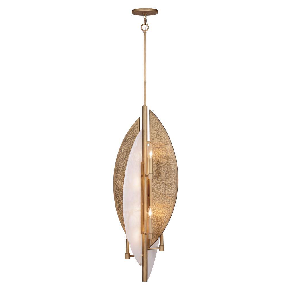 Saint-Martin 60-Watt 8-Light Ashen Gold Candle Pendant Light with Alabaster Panels and No Bulbs Included price history on PriceWatchPro