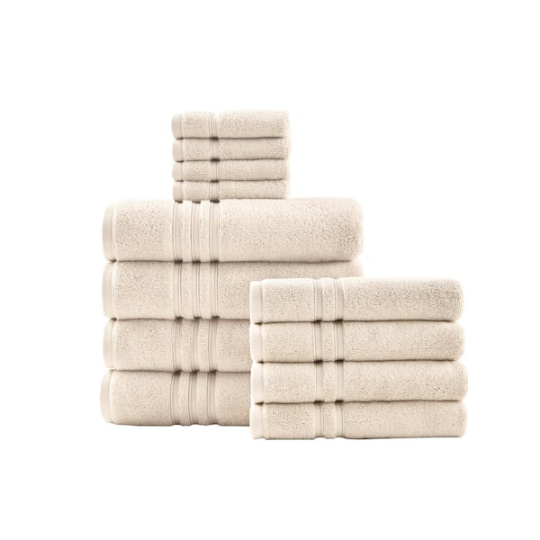 Home Decorators Collection Ultra Plush Soft Cotton Almond Biscotti Ivory  12-Piece Bath Towel Set 12 Piece Almond - The Home Depot