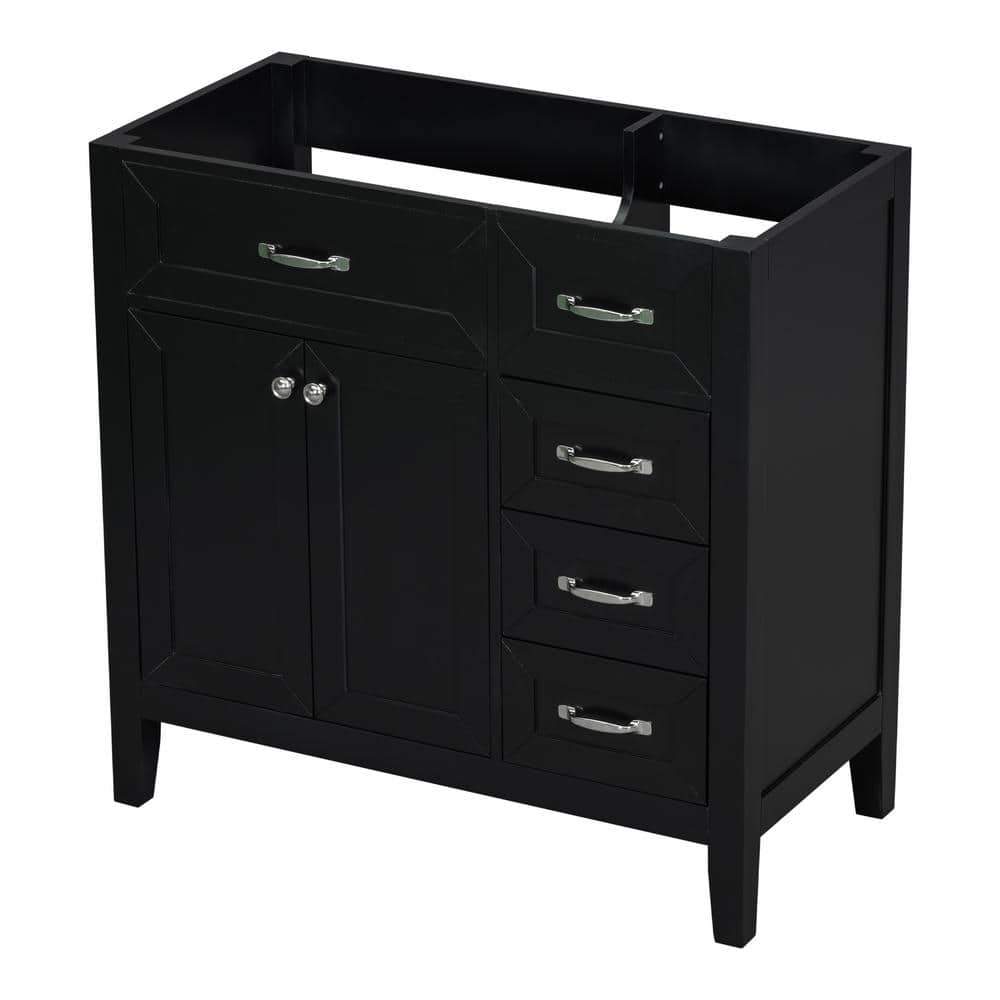 36 in. W x 18 in. D x 35 in. H Bath Vanity Cabinet without Top in Black