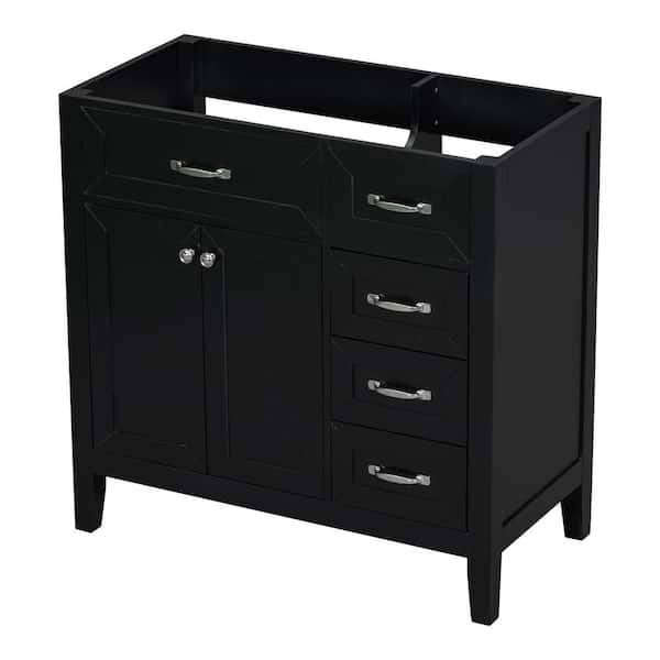 Unbranded 36 in. W x 18 in. D x 35 in. H Bath Vanity Cabinet without Top in Black