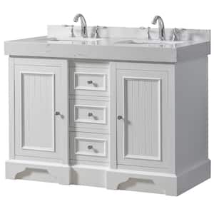 Kingswood Exclusive 48 in. W x 23 in. D x 36 in. H Bath Vanity in White with White Culture Marble Top