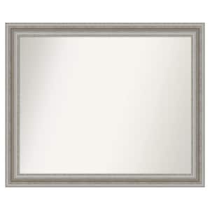 Parlor Silver 45.5 in. x 37.5 in. Cusom Non-Beveled Framed Bathroom Vanity Wall Mirror