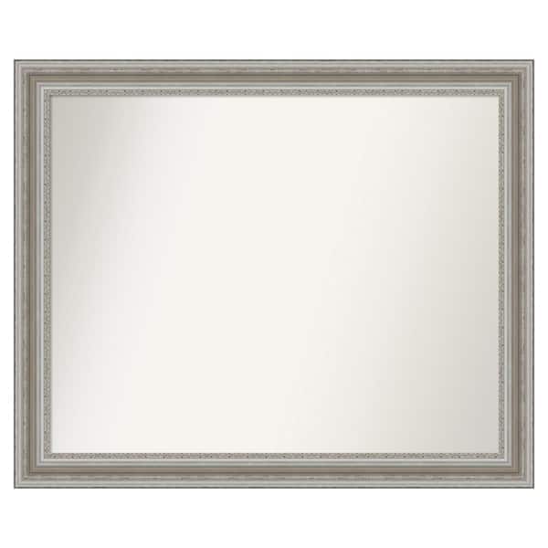 Amanti Art Parlor Silver 45.5 in. x 37.5 in. Cusom Non-Beveled Framed Bathroom Vanity Wall Mirror