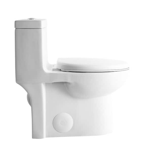Standard Series 12 in. 1-Piece 1.1/1.6 GPF Dual Flush Elongated Toilet in Gloss White Seat Included