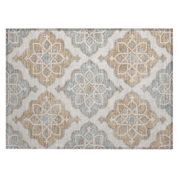 Chantille Machine Washable Indoor/Outdoor Abstract ACN3031 Linen 2 ft. x 3 ft. Accent Rug