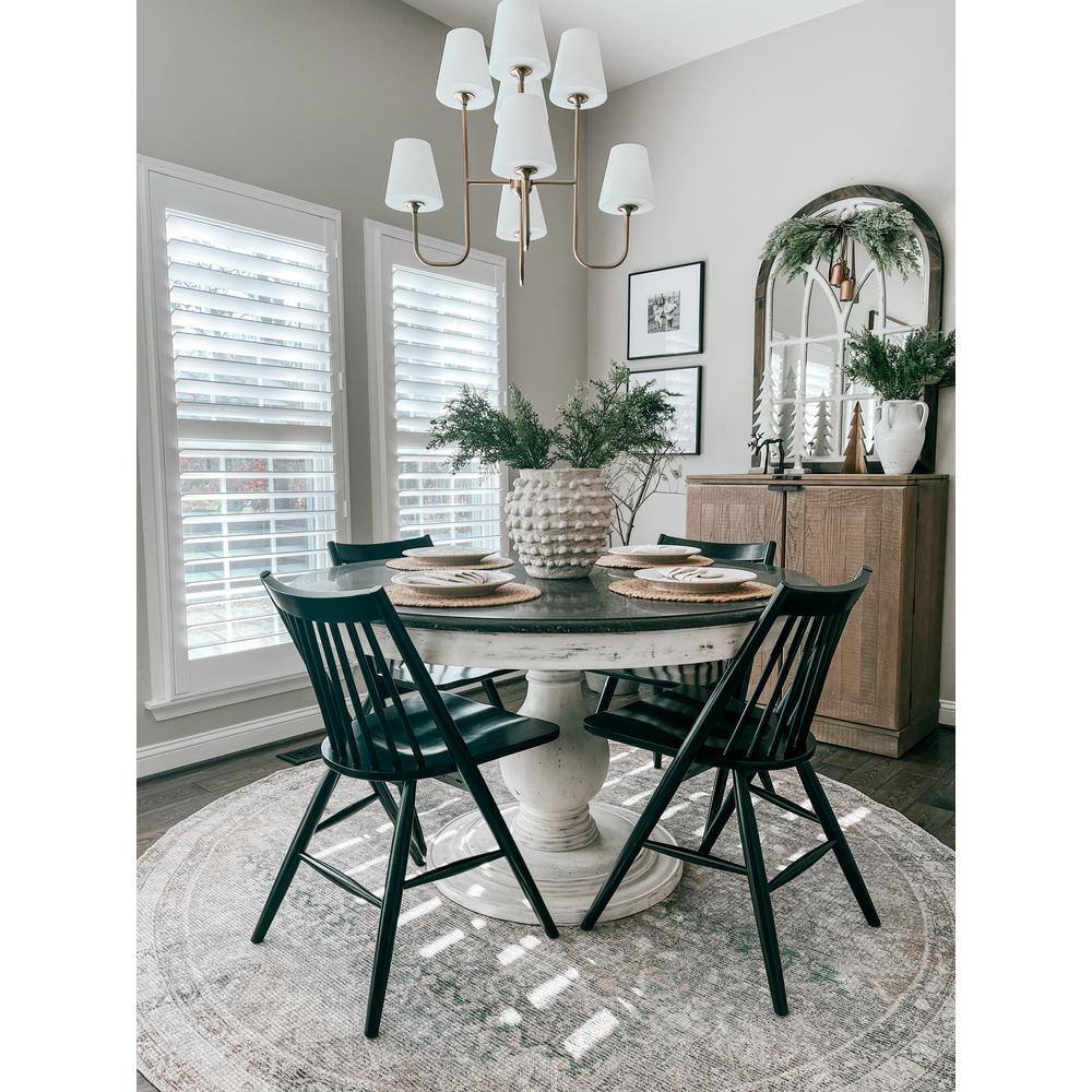 Black Wood Windsor Slat Back Dining Chair Set