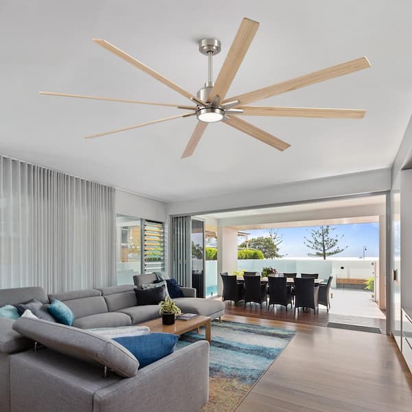 Sevenine Coastal 84 in. Indoor Brushed Nickel Large Windmill