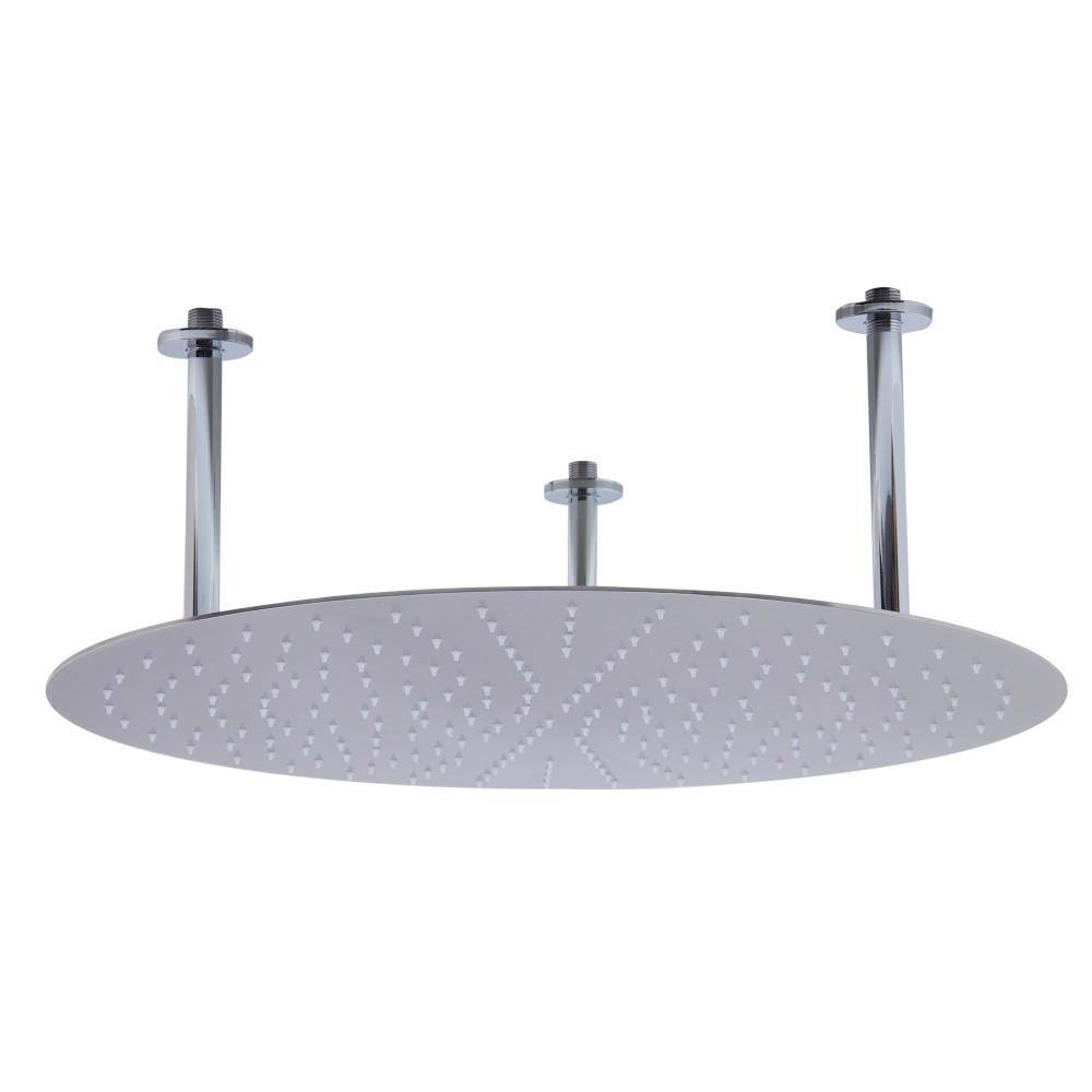 Ultra Thin 24" Brushed Stainless Steel Ceiling Mounted Rain Shower Head