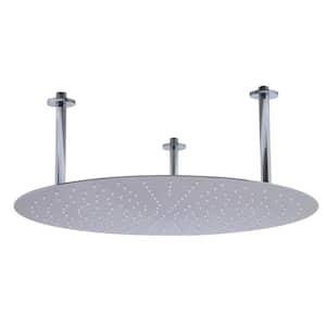1-Spray 24 in. Single Ceiling Mount Fixed Rain Shower Head in Brushed Stainless Steel