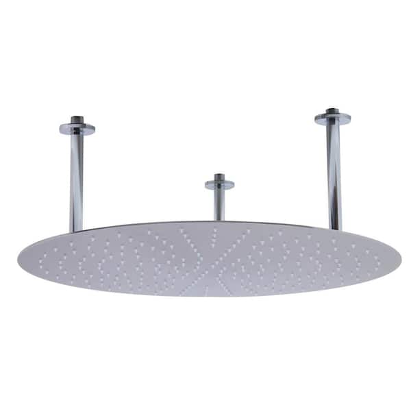 ALFI BRAND 1-Spray 24 in. Single Ceiling Mount Fixed Rain Shower Head in Brushed Stainless Steel