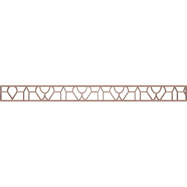 Ekena Millwork Whitechapel Fretwork 0.375 in. D x 46.375 in. W x 4 in. L Walnut Wood Panel Moulding