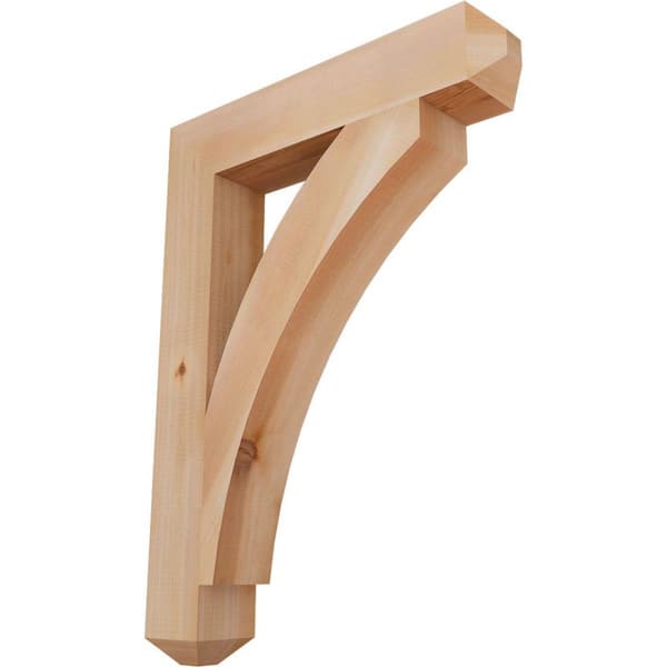 Ekena Millwork 3.5 in. x 30 in. x 22 in. Western Red Cedar Thorton Craftsman Smooth Bracket