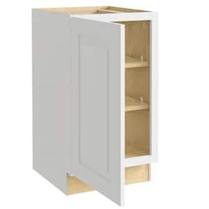 Grayson Pacific White Painted Plywood Shaker Assembled Base Kitchen Cabinet FH Sft Cls L 18 in W x 24 in D x 34.5 in H