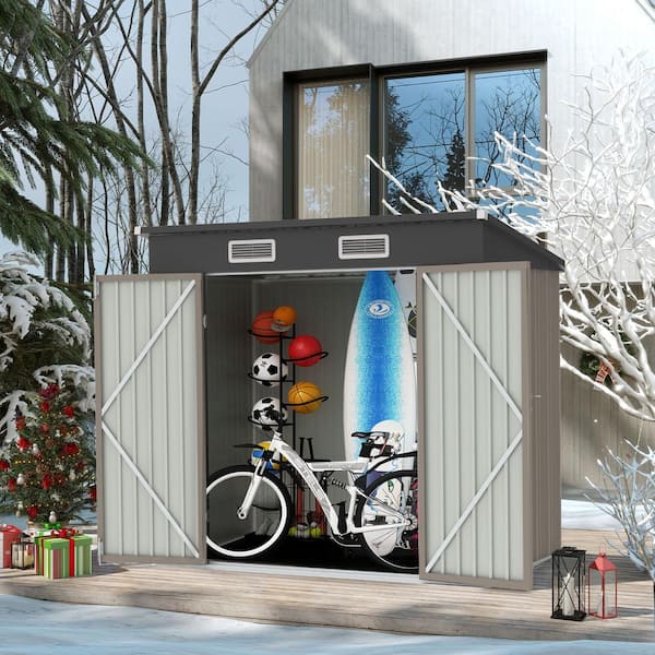 パドー Amazon.com : BinpLax 8x6 Galvanized Metal Shed with 15mm Moisture