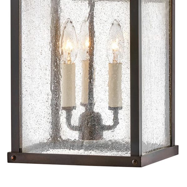 HINKLEY - Beacon Hill 3-Light Blackened Copper Hardwired Outdoor Wall Lantern Sconce