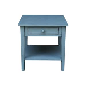 Ocean Blue - Antique Rubbed Solid Wood Spencer End Table
