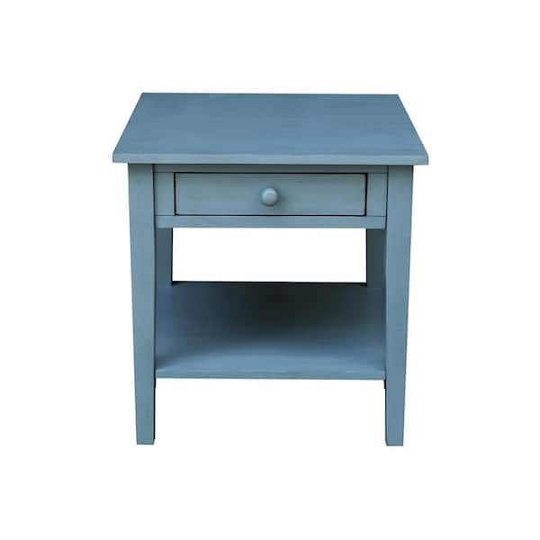 International Concepts Ocean Blue - Antique Rubbed Solid Wood Spencer End Table