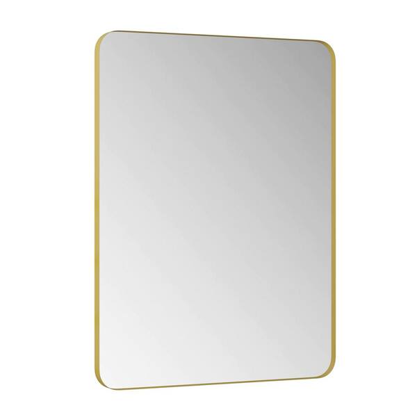 Unbranded Gold 30 in. W x 40 in. H Rectangular Metal Framed Vanity Mirror for Bathroom, Bedroom Wall Decor