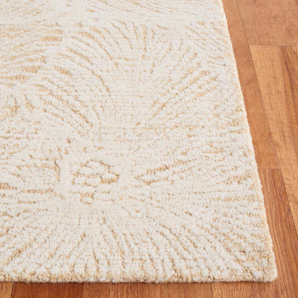 Gold and Ivory Tufted Wool 3' x 5' Area Rug