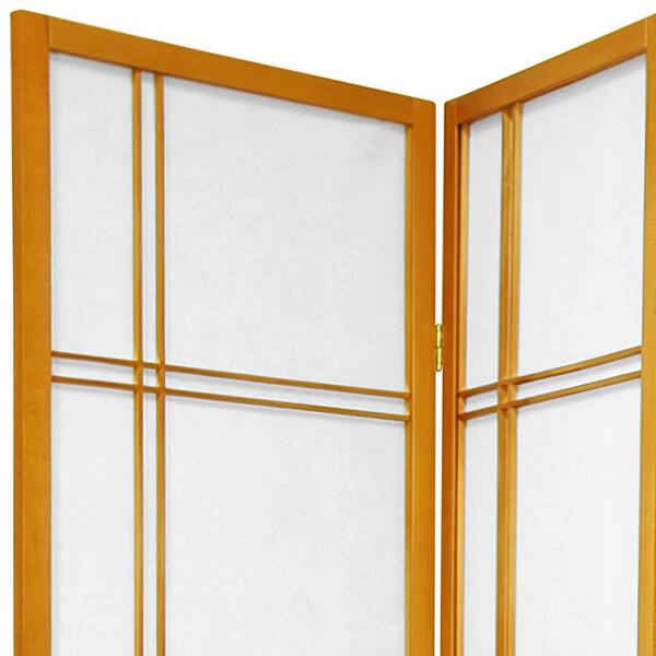 7 ft. Brass 3 Panel Geometric Hinged Foldable Partition Room Divider Screen