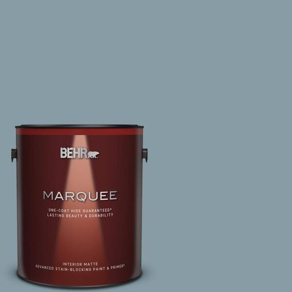 Behr Marquee 1 Gal Mq5 27 Rainy Season One Coat Hide Matte Interior Paint Primer 145401 The Home Depot - Paint Colour Rainy Day