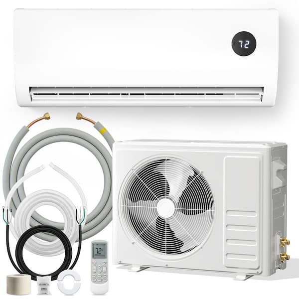 9000-BTU 17 SEERS Ductless Mini Split Heat Pump with 13 ft. Lines Air Conditioner Cools 450 sq. ft. 115-Volt AC Unit.