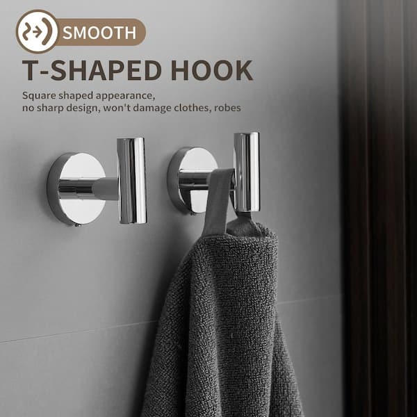 12-Piece Bath Hardware Set with Towel Ring Toilet Paper Holder Towel Hook Towel Bar Included in Polished Chrome