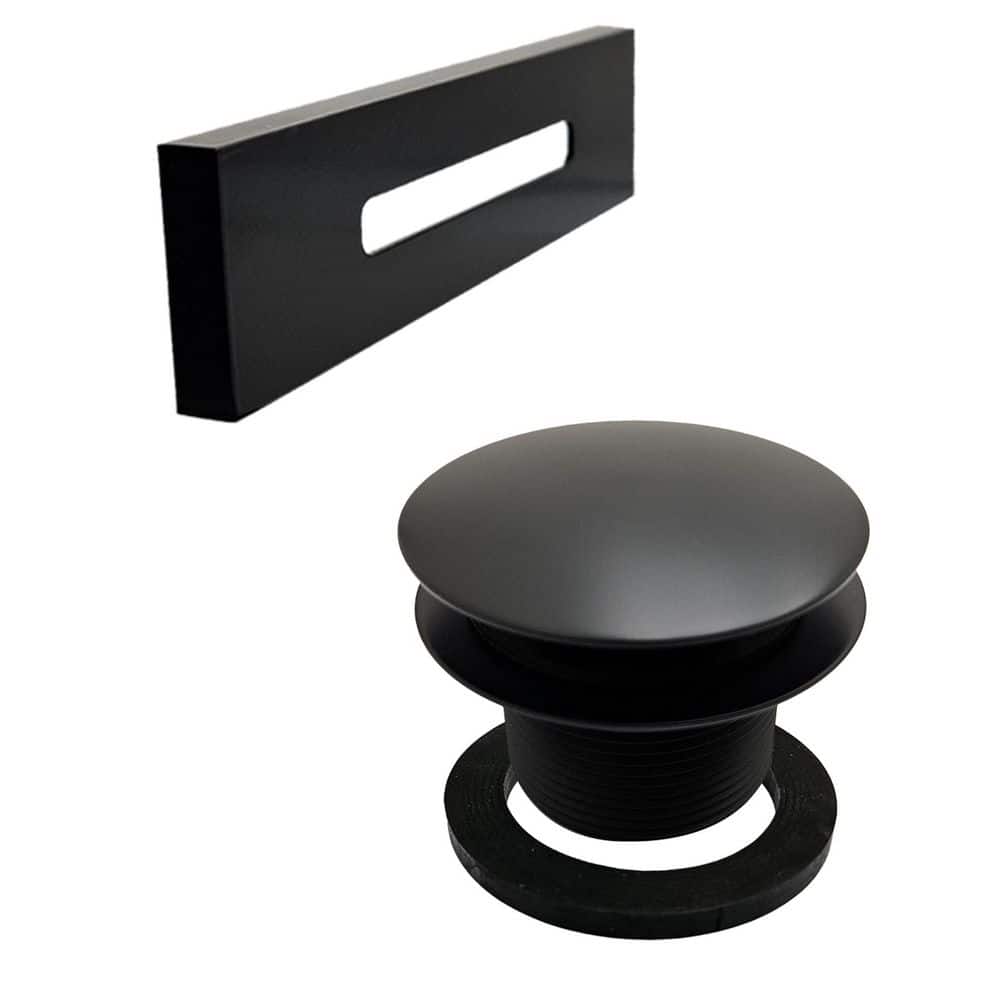 Linear Bath Drain Trim Kit with 1-1/2 in. NPSM Coarse Thread Tip-Toe Drain and Linear Overflow Faceplate in Matte Black price history on PriceWatchPro