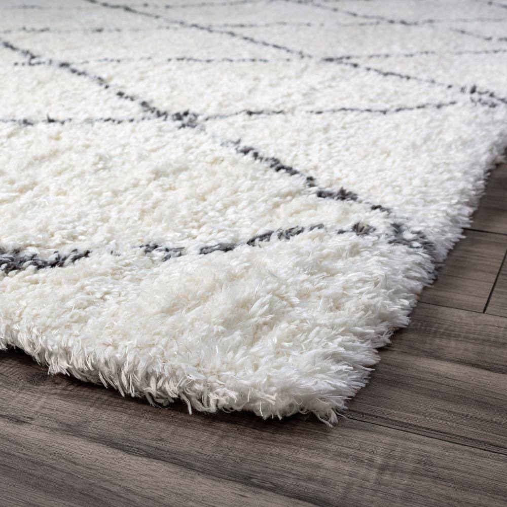Heavenly Black Shag 2x8 Synthetic Easy Care Runner Rug