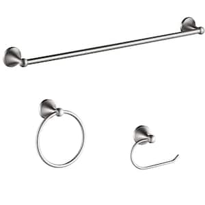 3 -Piece Bath Hardware Set with Included Mounting Hardware in Brushed Nickel