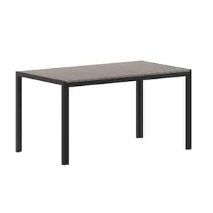 Gray Round Iron Outdoor Side Table