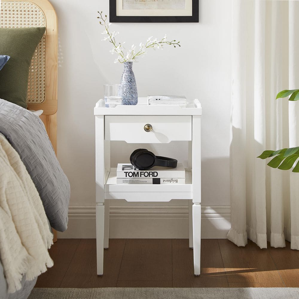 Quality Components Plus Finchley White 1-drawer 16 in. W