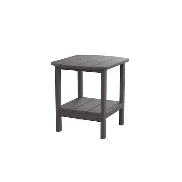 TIRAMISUBEST Gray Plastic HDPE Adirondack Side Table