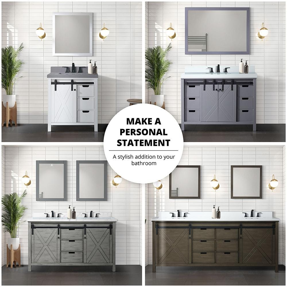 Marsyas 30-inch Dark Gray Freestanding Bathroom Vanity with Barn Door
