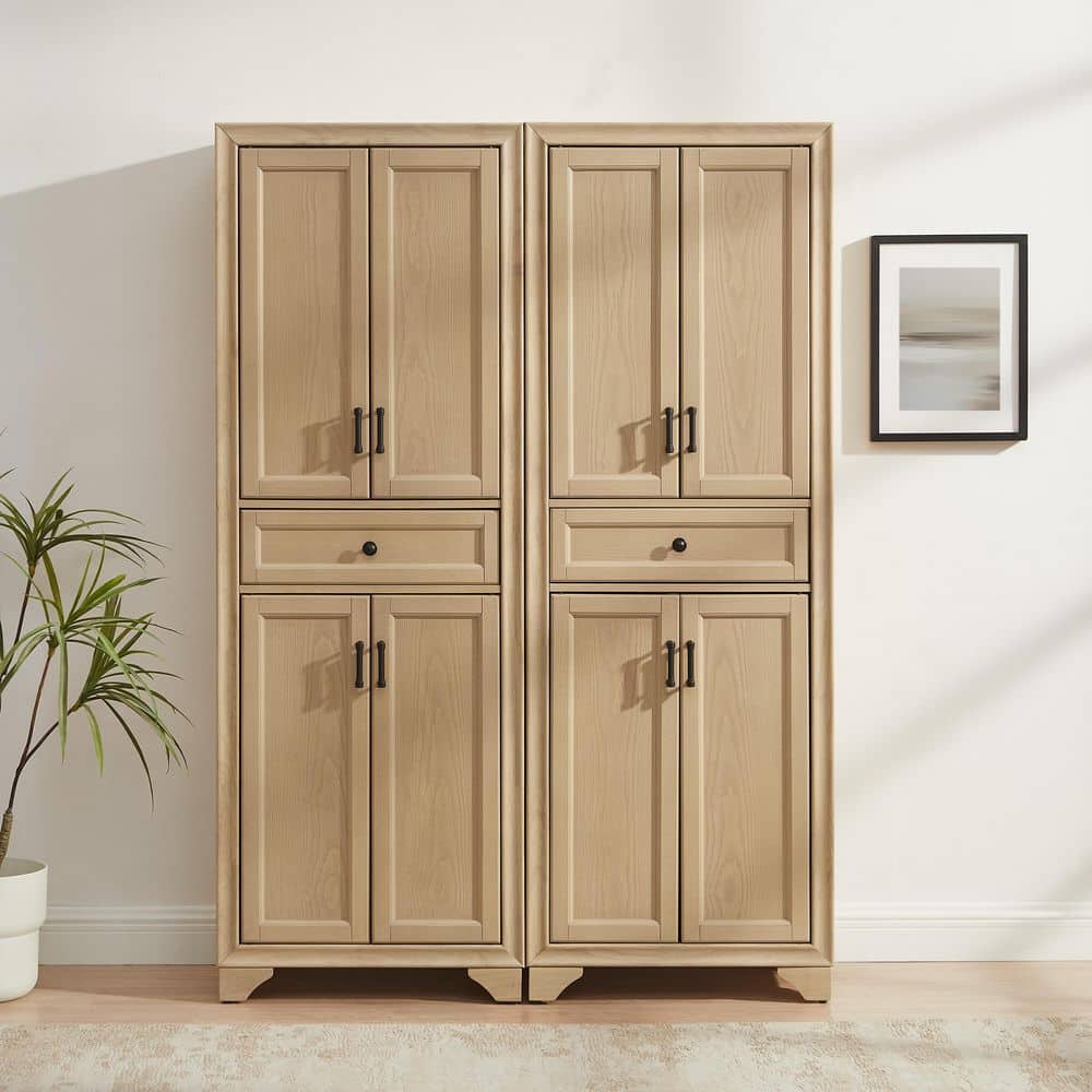 Tara Natural Engineered Wood 47.5 in. x 67.75 in. Pantry Cabinet (Set of 2)
