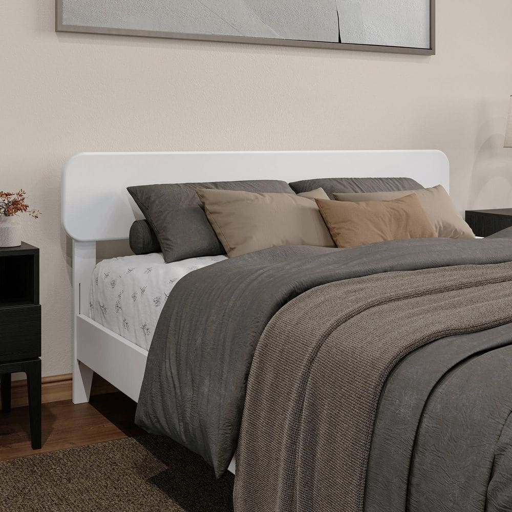 Florence White Queen Solid Wood Low Profile Platform Bed