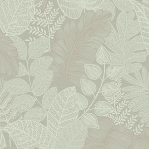 Superfresco Easy Scattered Leaves Sage Green Metallic Non-Pasted Paper Wallpaper