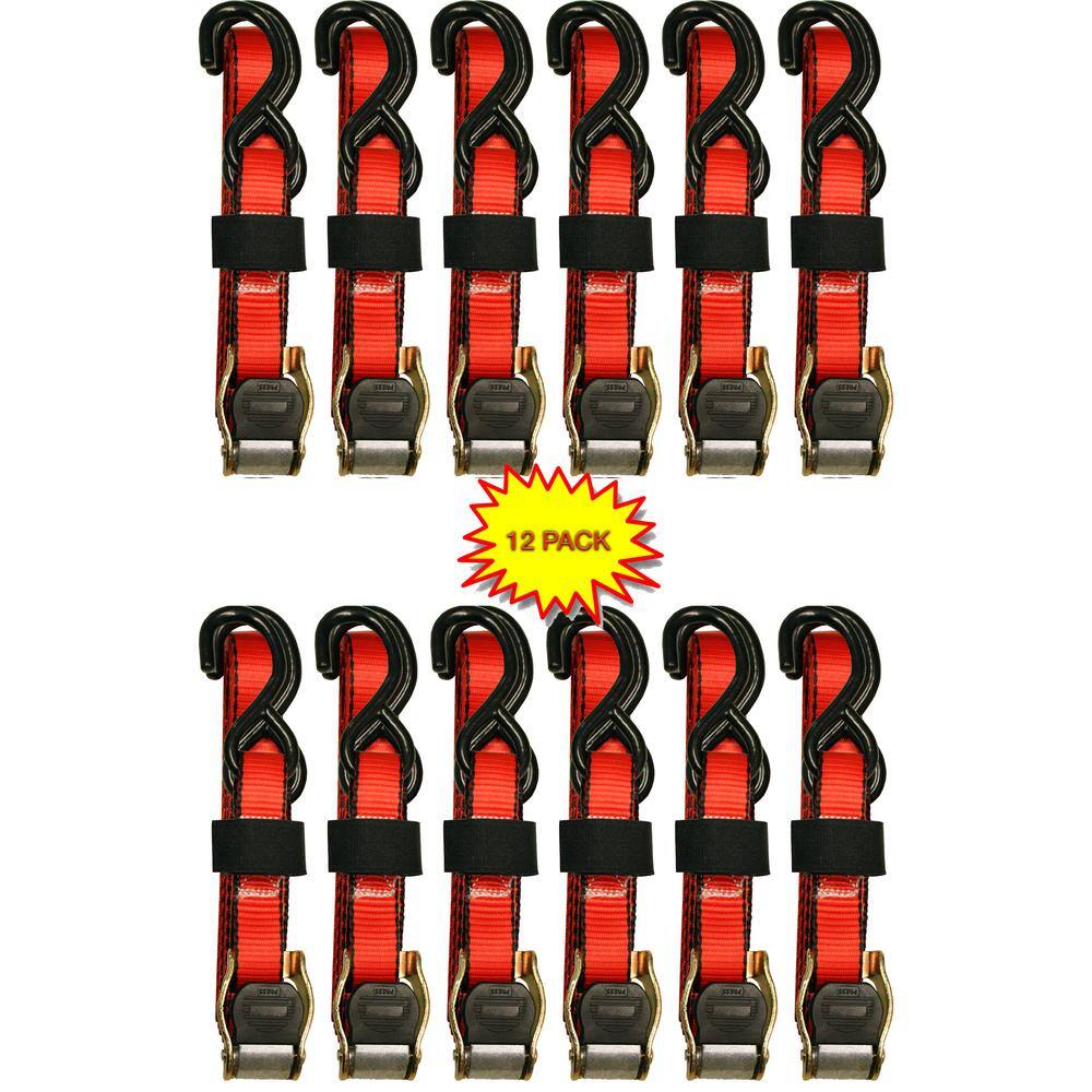 1 in. x 10 ft. Red Cam Buckle 900 lbs./S-Hook (12-Pack) price history on PriceWatchPro