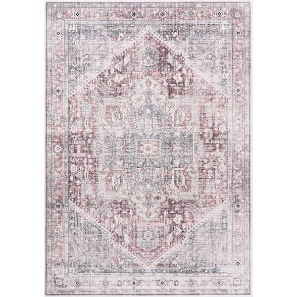 Abani Paloma Red 7 ft. 9 in. x 10 ft. 2 in. Oriental Polyester Area Rug