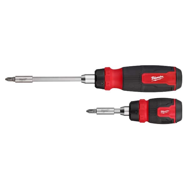Milwaukee - 14-In-1 Ratcheting Multi-Bit and 8-In-1 Ratcheting Compact Multi-bit Screwdriver Set (2-Piece)