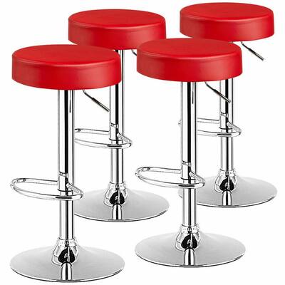 Leather Bar Stools Furniture, Red Leather Kitchen Bar Stools