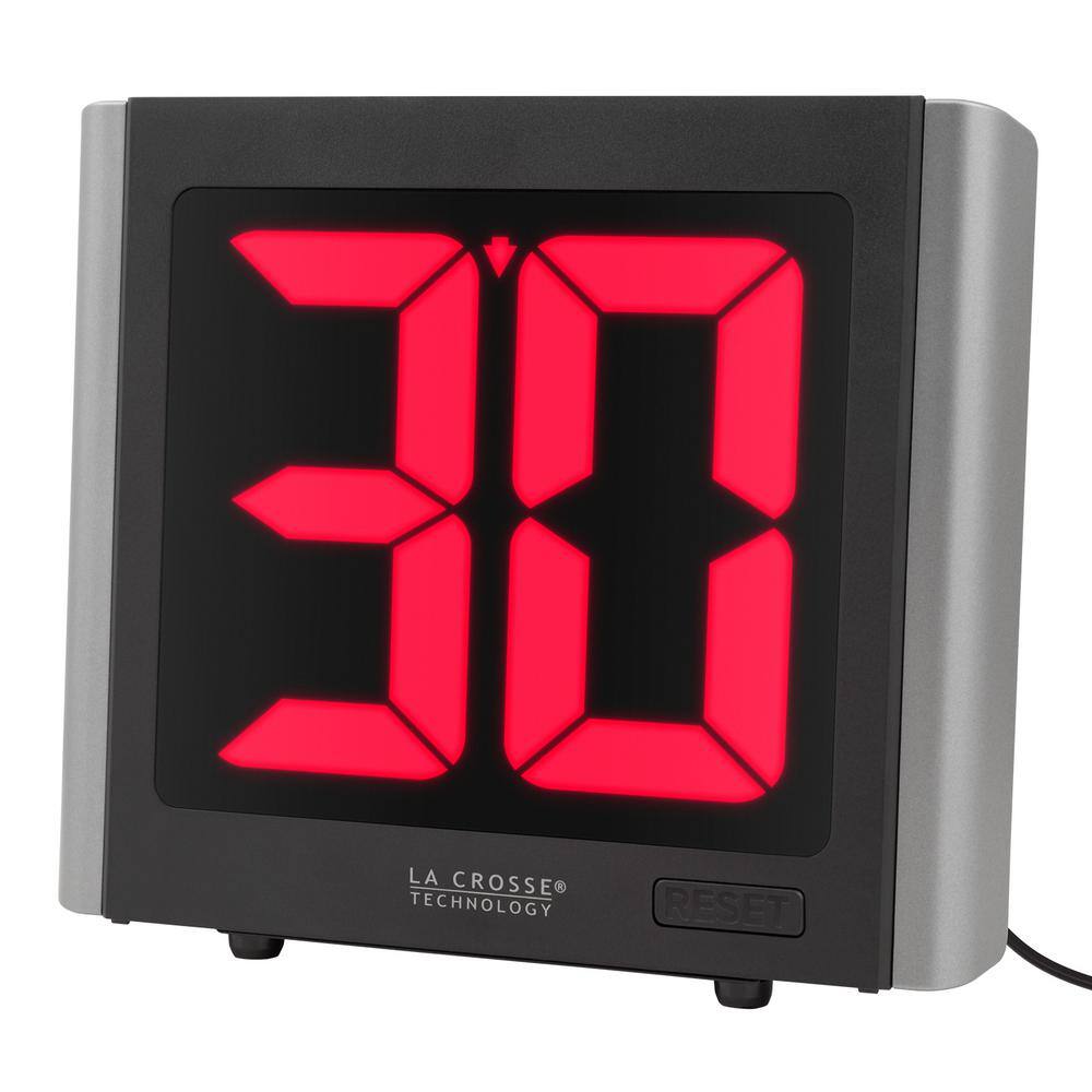 La Crosse Black and Silver LED Countdown/Up Timer with Red Digits