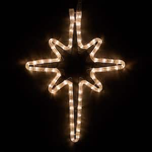 18 in. 65-Light LED Warm White Hanging Bethlehem Star