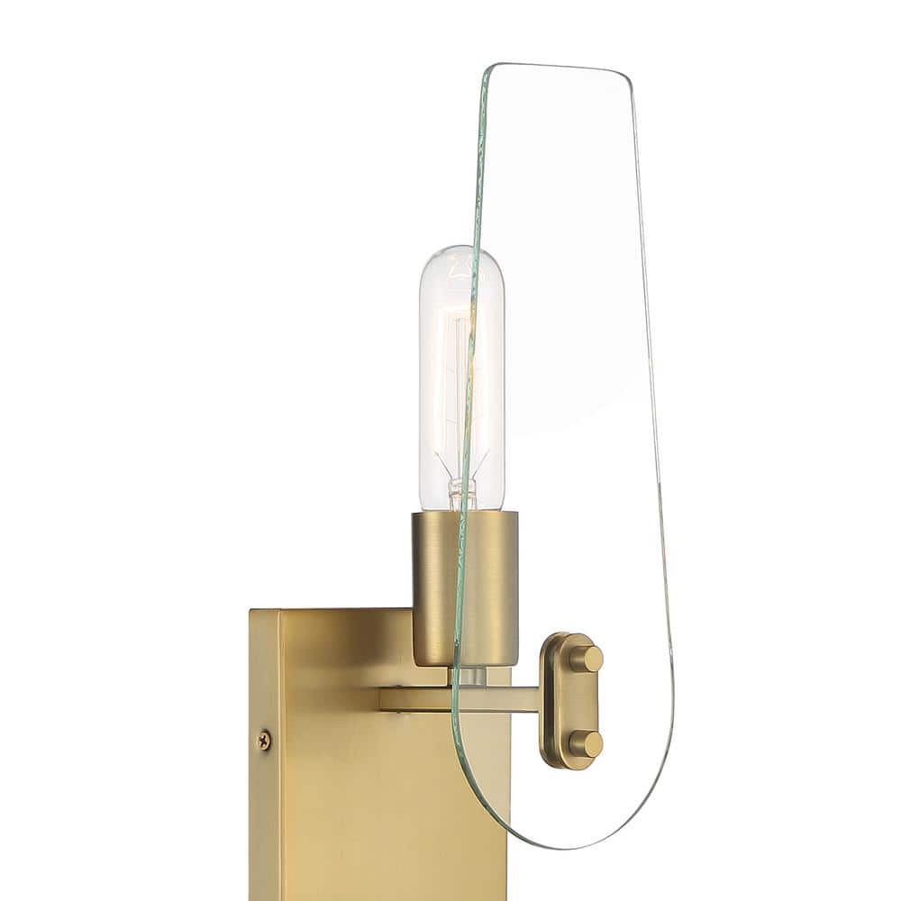 Elegant Brushed Gold 23.75" Outdoor Wall Sconce with Clear Glass