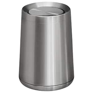 2.6 Gal. Silver Metal Trash Can with Flip Cover