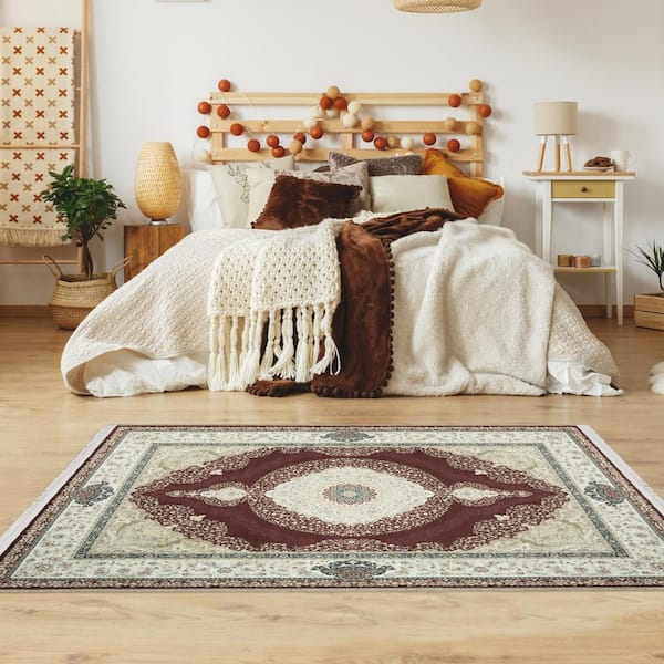 Winter Christmas Round Area Rugs Collection 6', Non Slip Indoor Circular  Throw Runner Rug Floor Mat Carpet for Living Room Dining Table Bedroom