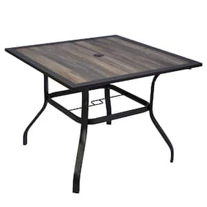 KOZYARD Coolmen 37 in. x 37 in. Table Dark Brown Square Metal