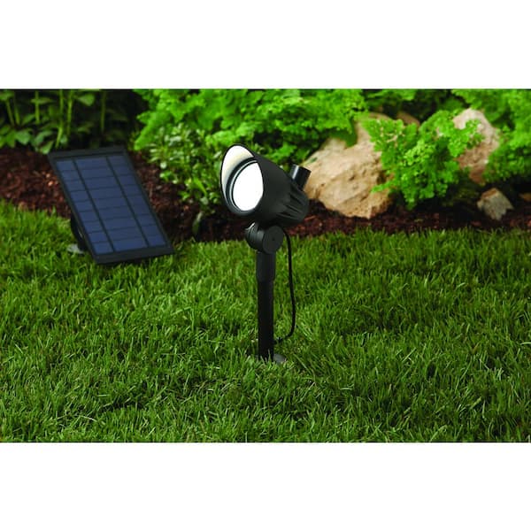 methaan Intrekking Efficiënt Hampton Bay Solar Black LED 50 Lumen Metal Spotlight NXT-2135H - The Home  Depot